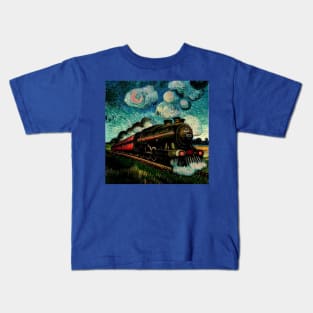 Starry Night Wizarding Express Train Kids T-Shirt